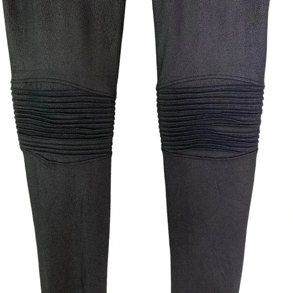 NWT Elan Moto Faux Leather Leggings Pull on Elastic Waist Black Size S - Picture 3 of 9